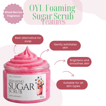 Foaming Sugar Scrub (Mixed Berries) 300g
